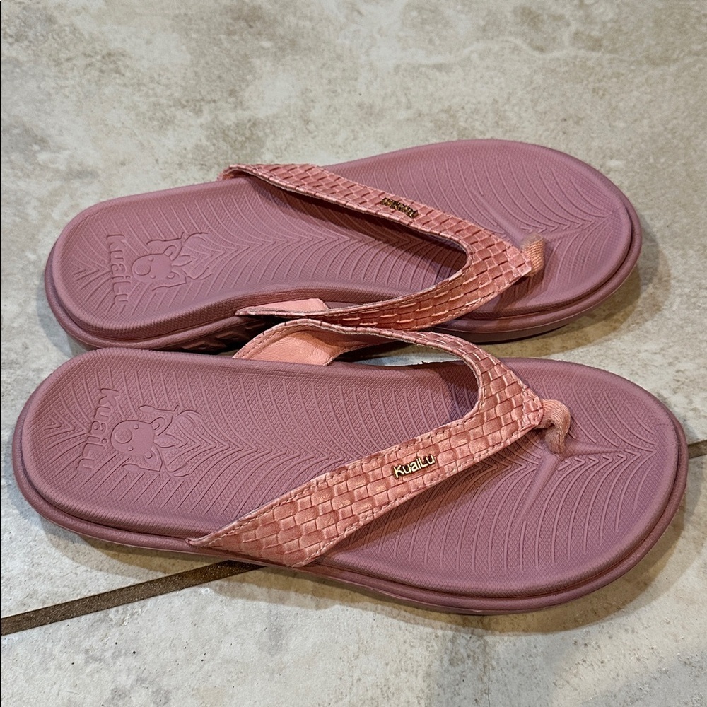 Kuailu Pink Comfortable Orthotic Sole Flip Flops Sandals Arch Support 6 - Picture 2 of 7